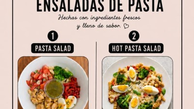PROMO DEL DÍA MIERCOLES EN MOONA ❤️ PASTA SALAD / HOT PASTA SALAD  $14500